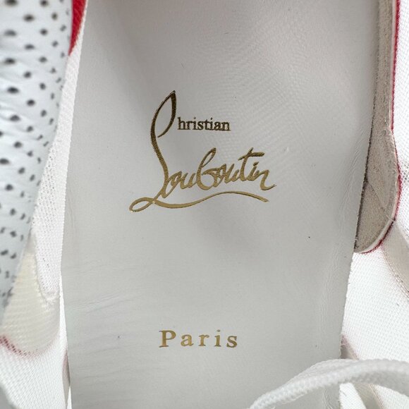 Christian Louboutin Sharkina White Mesh Red Sneakers Size 38.5 US 8.5 Women 6977 - Picture 13 of 15